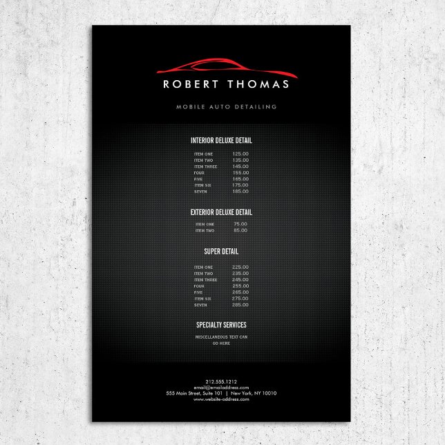 Black and Red Auto Detailing, Auto Repair Flyer (Creator Uploaded)