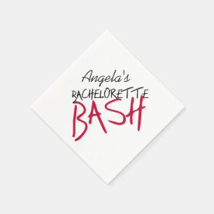 Black and Red Bachelorette Bash Paper Napkins