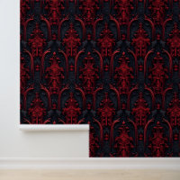 Black and Red Baroque Gothic Halloween Wallpaper