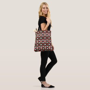Black and Red Bingo Patterned  Tote Bag