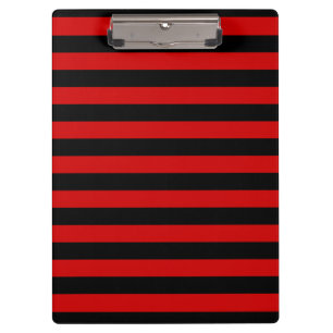 Black and Red Bold Stripes Pattern Clipboard
