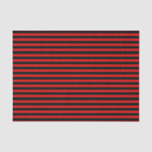 Black and Red Bold Stripes Pattern Tissue Paper