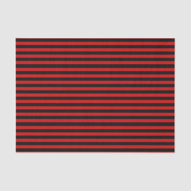Black and Red Bold Stripes Pattern Tissue Paper (Front)
