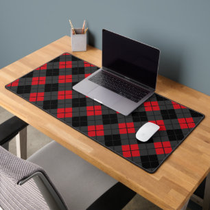 Black and Red Buffalo Checked Desk Mat