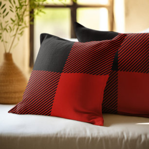 Black and Red Buffalo Plaid Cushion