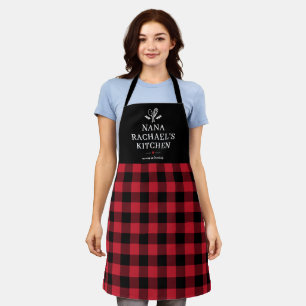 Black and Red Buffalo Plaid Farmhouse Custom Apron