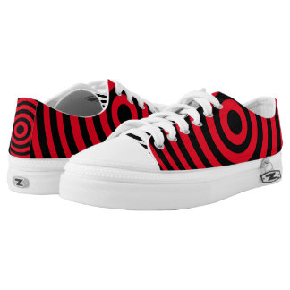 Black and Red Bullseye Low Tops