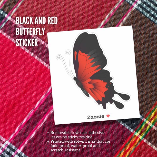 Black and Red Butterfly Sticker (Black and Red Butterfly Sticker)
