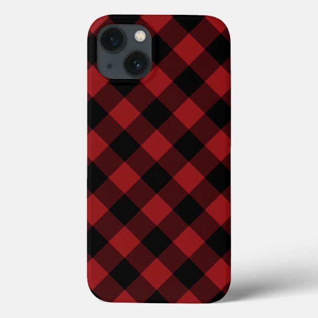 Black and Red Check iPhone Case (Back)