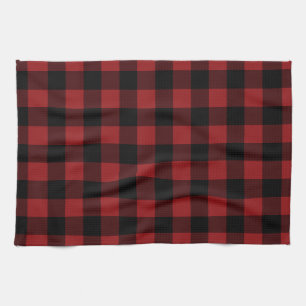 Black and Red Check Kitchen Towel