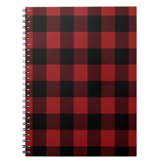 Black and Red Check Pattern Notebook (Front)