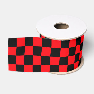 Black and Red Checkered Racing Grosgrain Ribbon