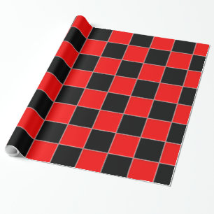 Black and Red Chequered Wrapping Paper