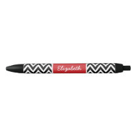 Black and Red Chevron Monogram