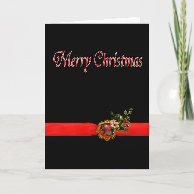 Black and Red Christmas Holiday Card (Front)