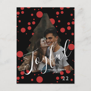 Black and Red Christmas Tree Photo Holiday Postcard