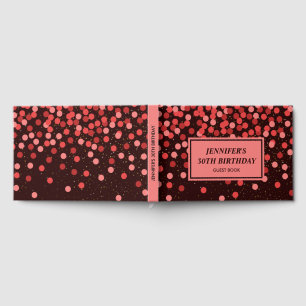 Black and Red Conffeti Birthday Guest Book