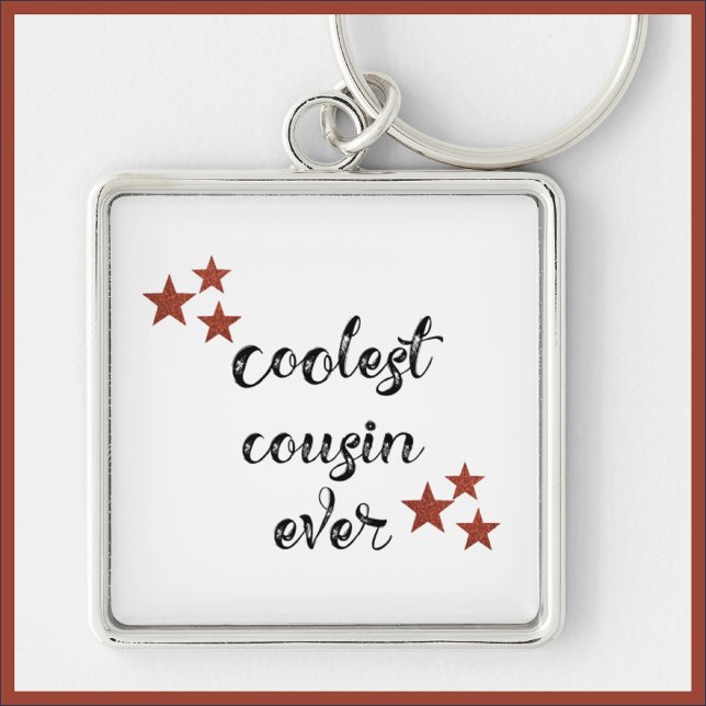 Black and Red Coolest Cousin Ever Key Ring (Creator Uploaded)