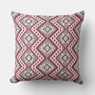 Black and Red cross-stitch Retro Pattern Cushion