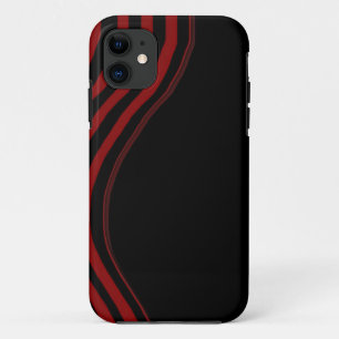 black and red curved stripes iphone cover