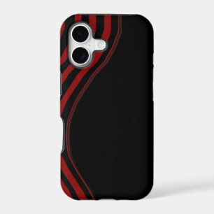 black and red curved stripes iphone cover