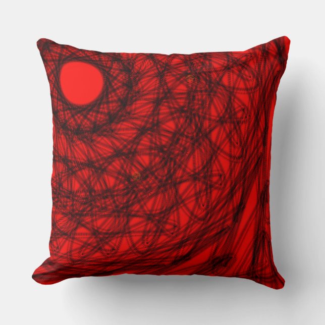 black and red decorative Throw Pillow (Front)