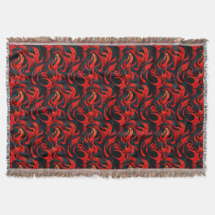 Black and Red Design Throw Blanket