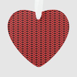 Black and Red Diamond Ornament