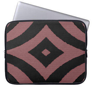 Black and Red Diamonds African Print Laptop Sleeve