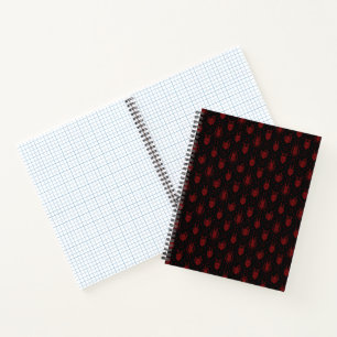 Black and Red Fantasy Dragon Diamond Pattern Notebook