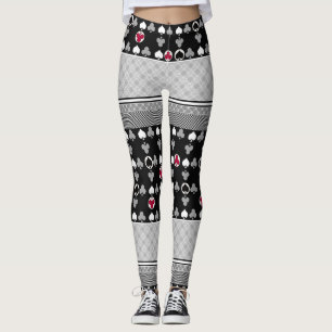 black and red, fashion pattern leggings