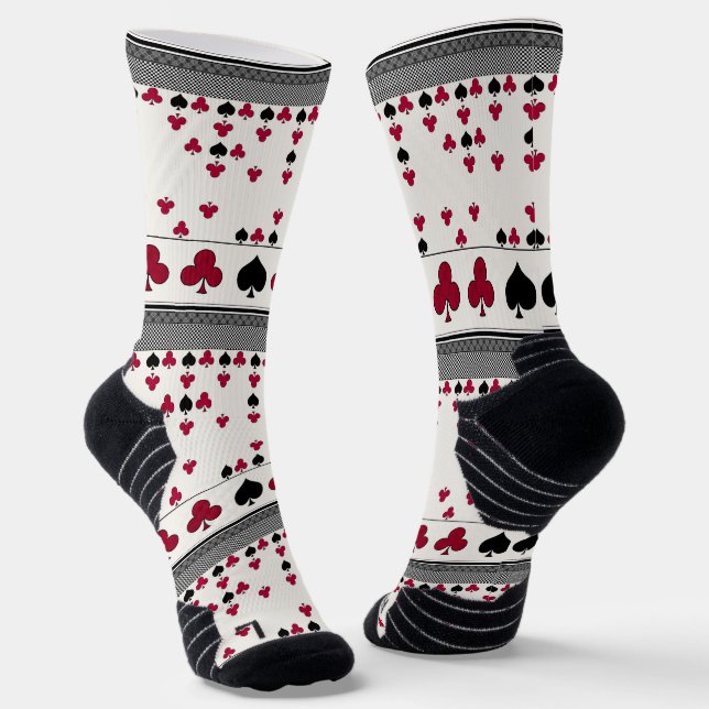  black and red, fashion pattern socks (Angled)