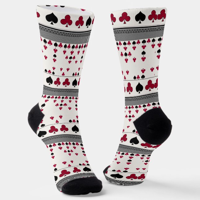  black and red, fashion pattern socks (Angled)