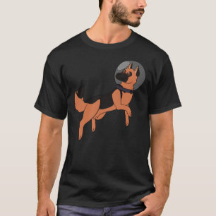 Black And Red German Shepherd In Space T-Shirt