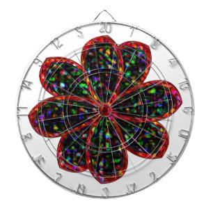 Black and Red Glitter Flower Dart Board