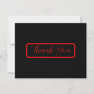 Black and Red Gothic Floral Dark Thank You Card