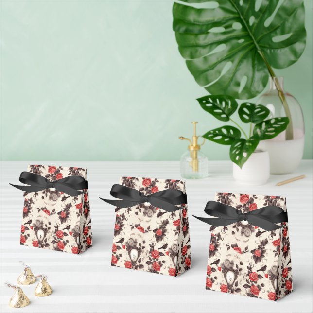 Black and Red Gothic Pattern  Favour Box (Multiple)