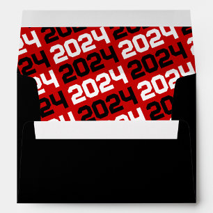 Black and Red Graduation Envelopes