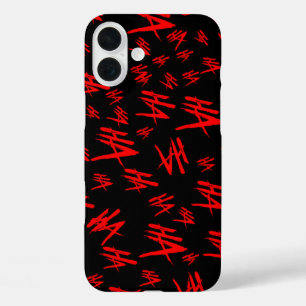 Black and red Ha Ha iPhone 16 Plus Case