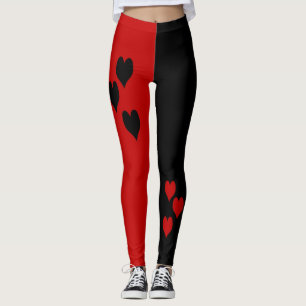Black and Red Hearts Leggings