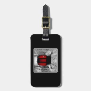 Black and Red Heritage Railroad Train Luggage Tag