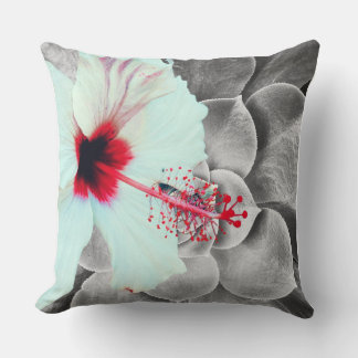 Black and Red Hibiscus Wall Art Print  Cushion