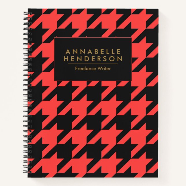 Black and Red Houndstooth Notebook (Front)