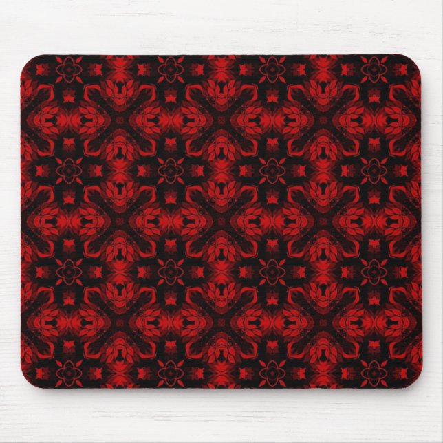 Black and Red Lace Abstract Mousepad (Front)