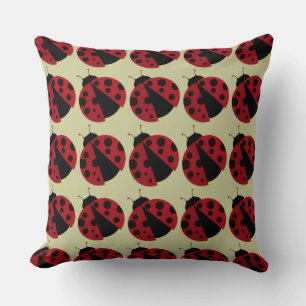 black and red ladybug cushion