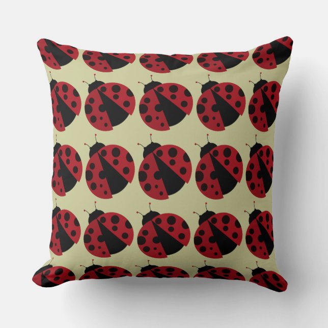 black and red ladybug cushion (Front)