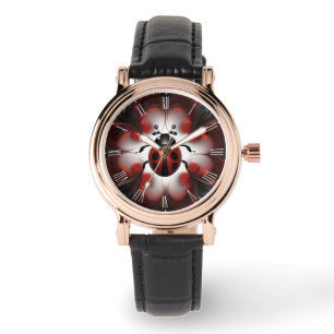 Black And Red Ladybug Fractal Art Design, Watch
