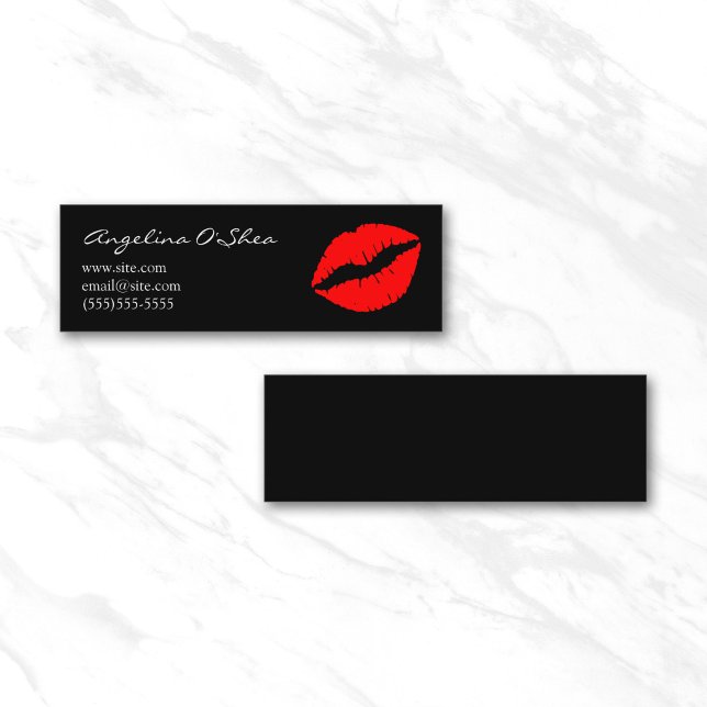 Black and Red Lipstick Mini Business Card (Black and Red Lipstick Mini Business Card)