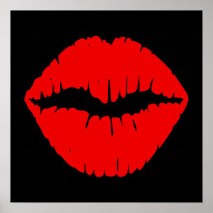 Black and Red Lipstick Poster