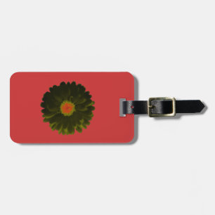 Black and Red Marigold Custom Luggage Tag